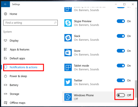 Voici comment désactiver les notifications de Windows Phone sur un ordinateur Windows 10