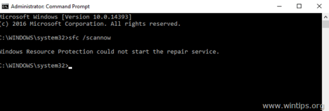 오류 수정 단계: Windows 리소스 보호가 복구 서비스를 시작할 수 없습니다.