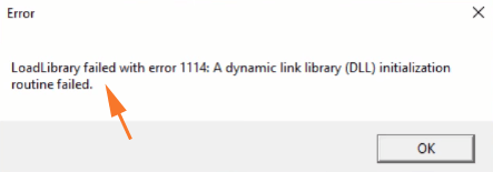 Corrigez rapidement l'échec de LoadLibrary avec l'erreur 1114 sous Windows 10