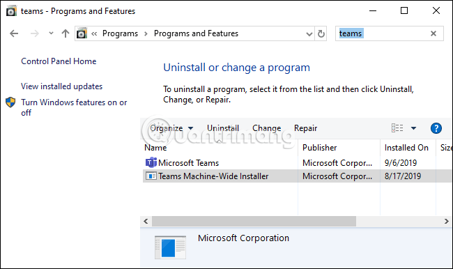 Windows 10에서 Microsoft Teams를 완전히 제거하는 방법