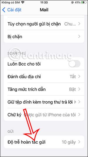 Come regolare il tempo di richiamo delle e-mail su iOS 16