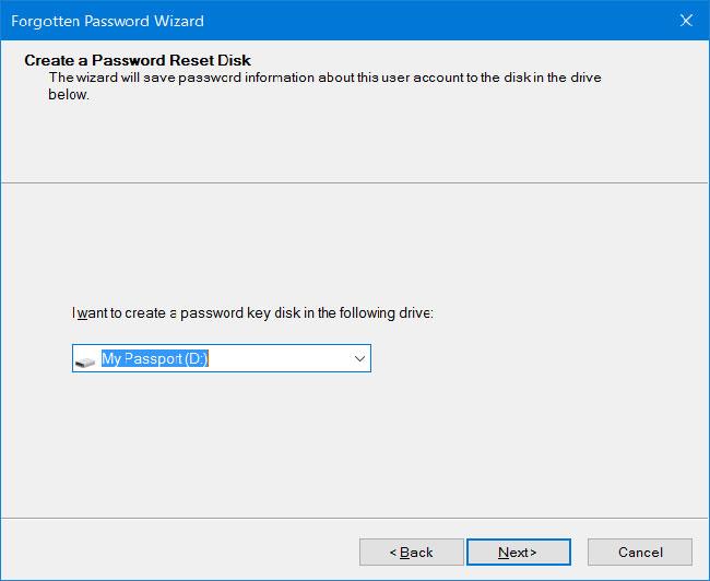 Erstellen Sie eine Passwort-Reset-Disk über USB unter Windows 10