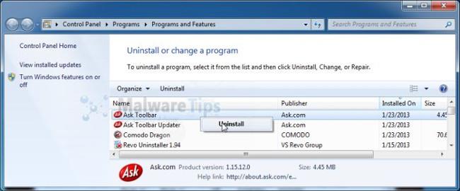Voici comment supprimer Ask Toolbar et Ask . com Recherche à partir des navigateurs Chrome, IE et Firefox