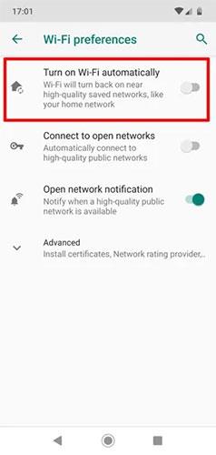 Android で WiFi が自動的にオンになるのを防ぐ方法