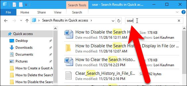 Désactiver l'historique de recherche sur l'Explorateur de fichiers Windows