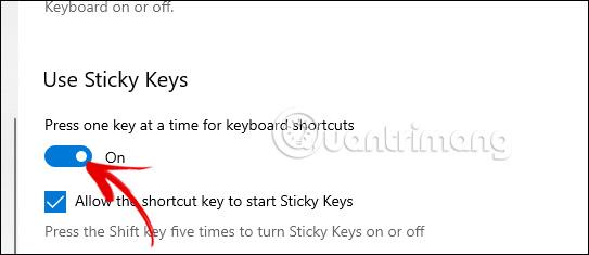 Instructions pour activer/désactiver Sticky Keys sous Windows