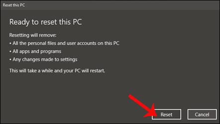 Come reimpostare Windows 10 Fall Creators Update