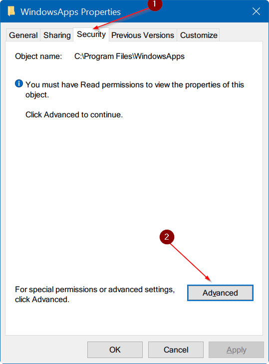 Instructions de correction d'erreur : l'autorisation d'accéder à ce dossier vous a été refusée sous Windows 10