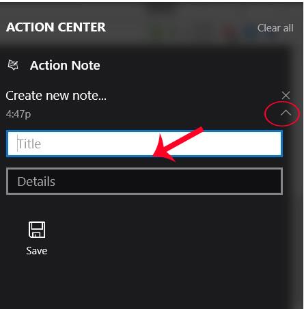 Comment créer des notes sur Action Center pour Windows 10