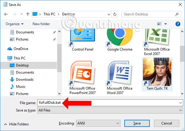 Comment créer un fichier BAT pour corriger l'erreur de disque complet de Windows 10