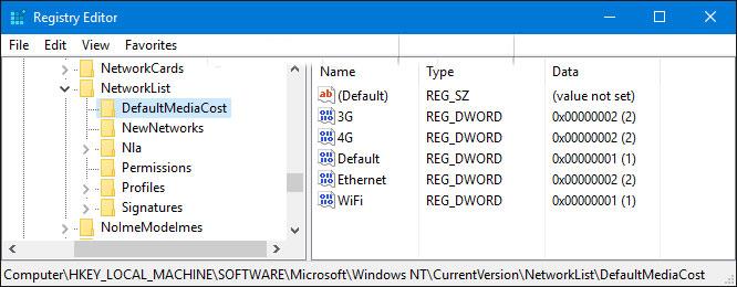 Comment activer/désactiver la fonction de mesure de connexion Ethernet dans Windows 10