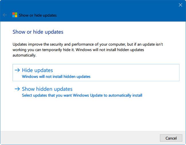 Comment masquer Windows Update sur Windows 10