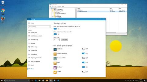 アクティブ化すると、Windows 10 設定アプリケーションの非表示の設定ページ (共有ページ) が開きます。