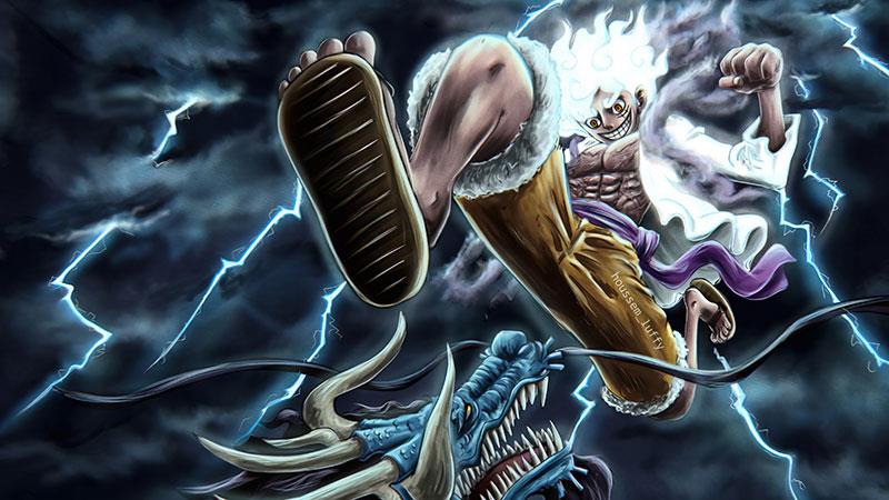 Fond d'écran Luffy Gear 5, fond d'écran Luffy God Nika