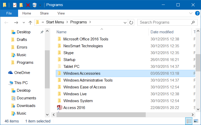 Correction d'une erreur d'accessoires manquants dans le menu Démarrer de Windows 10