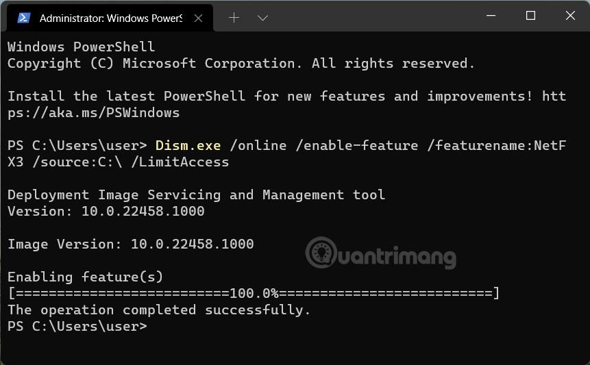 Comment installer .NET Framework 3.5 sur Windows 11