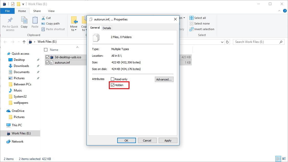 Windows 10에서 휴대용 하드 드라이브에 대한 사용자 정의 아이콘 설정