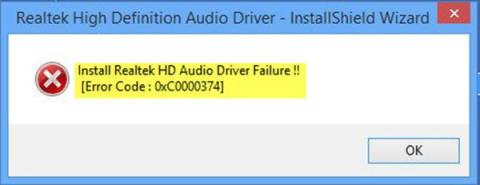 Correction de léchec de linstallation du pilote audio Realtek HD, erreur OxC0000374 sous Windows 10