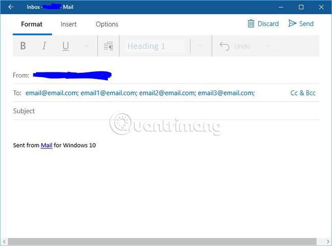 Envoyer un e-mail au groupe sur Windows 10 Mail