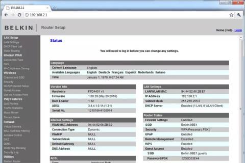 192.168.2.1 - Adresse IP par défaut pour certains routeurs de réseau domestique