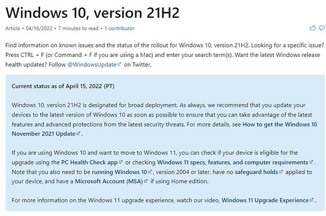 Windows 10 21H2의 새로운 기능이 방금 출시되었습니다.