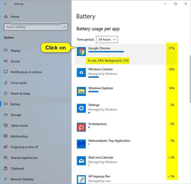 Comment gérer l'utilisation de la batterie par application sous Windows 10