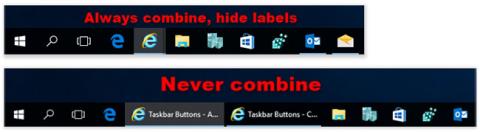 Windows 10에서 작업 표시줄의 버튼을 그룹화하는 방법 지정