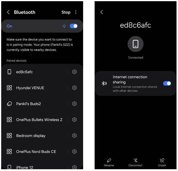 Comment partager Internet à l'aide du partage de connexion Bluetooth entre deux appareils Android