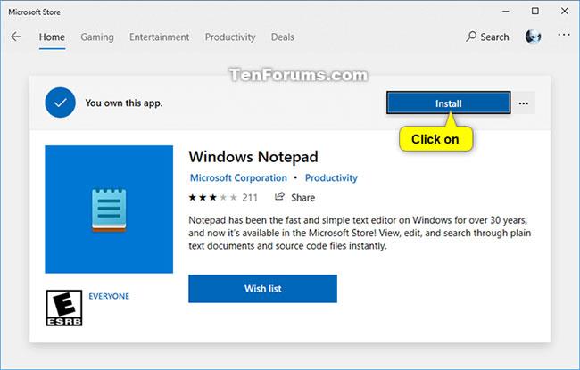 Come installare/disinstallare l'applicazione Blocco note in Windows 10