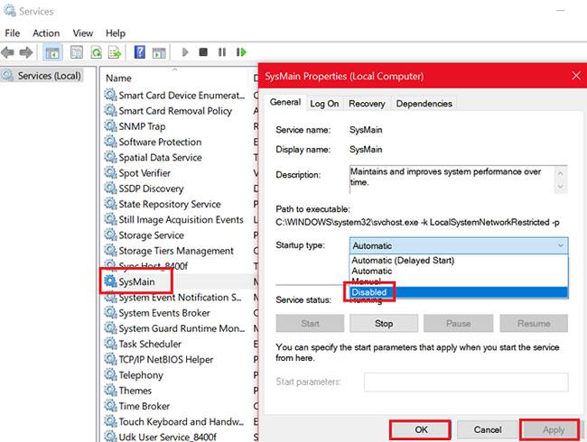 Correggi il problema con Service Host SysMain utilizzando molta CPU e memoria in Windows 10