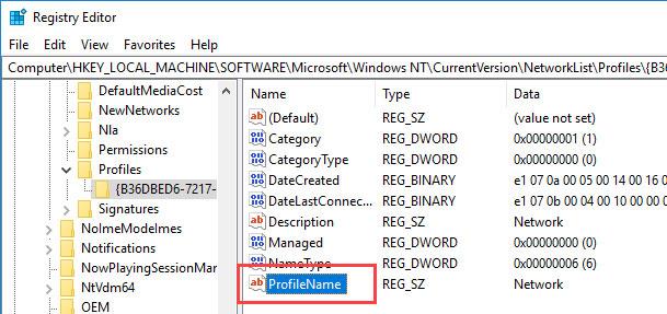 Come modificare il nome del profilo di rete in Windows