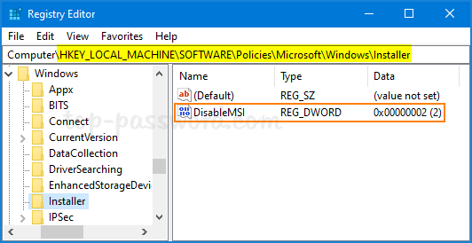 Comment désactiver Windows Installer pour bloquer les packages MSI