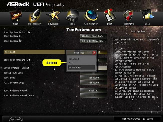 Comment activer/désactiver le démarrage rapide dans les paramètres du micrologiciel UEFI sous Windows