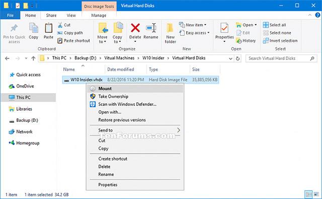 Come allegare e separare file VHD e VHDX in Windows 10