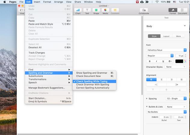 Macbook でスペルの自動修正をオフにする方法