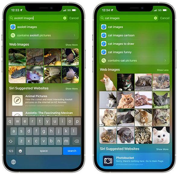 Nuovi miglioramenti a Spotlight su iOS 15