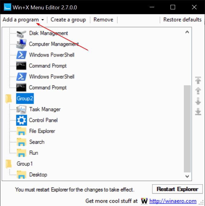 Comment ajouter le panneau de configuration au menu Power User (Windows + X) sous Windows 10