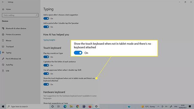 Windows 10で仮想キーボードを無効にする方法