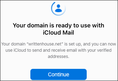 Anweisungen zum Einrichten einer benutzerdefinierten E-Mail-Domäne in iCloud