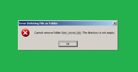 폴더를 삭제할 수 없습니다. 디렉터리가 비어 있지 않습니다. 오류 수정 지침