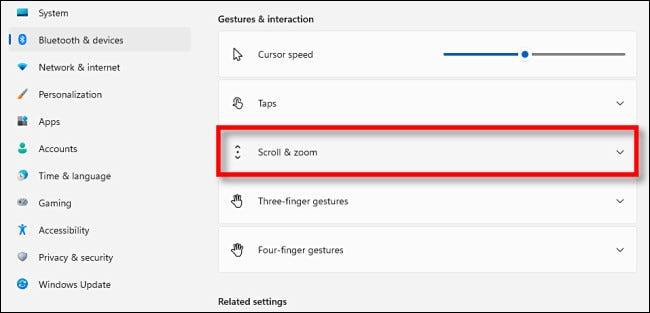 Comment changer le sens de défilement du touchpad (touchpad) sous Windows 11