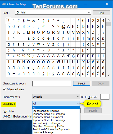 Comment ouvrir et utiliser la table de caractères sous Windows