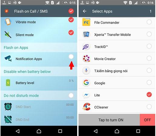 Comment activer le flash de notification lorsqu'il y a un appel ou un message sur Android