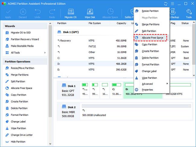 Comment transférer de l'espace libre d'une partition à une autre sous Windows 10