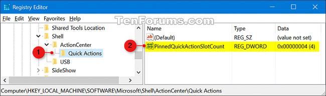 Comment modifier le nombre d'actions rapides affichées dans le Centre d'action Windows 10