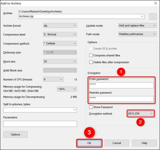 Windows에서 ZIP 파일을 비밀번호로 보호하는 방법