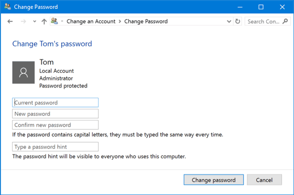 Come impostare una password per un computer Windows 10, come modificare la password di Windows 10