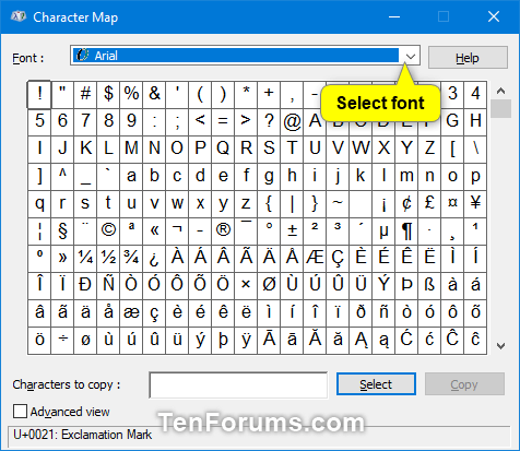 Comment ouvrir et utiliser la table de caractères sous Windows