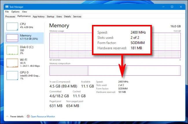 Как проверить всю информацию об оперативной памяти в Windows 11