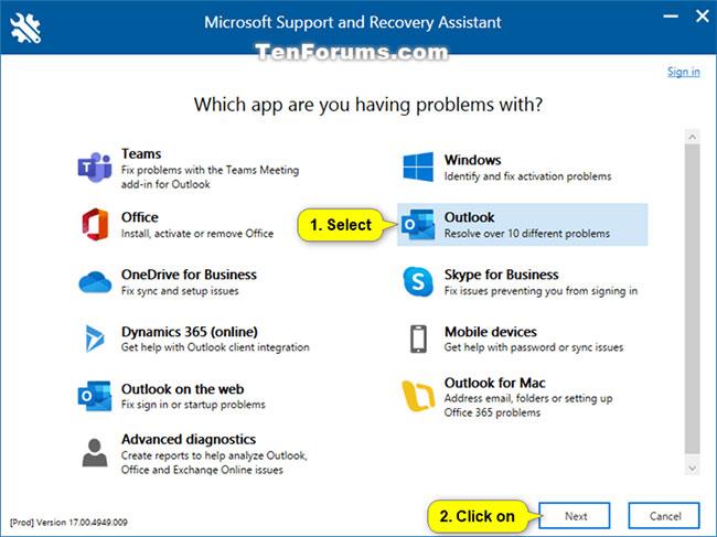 Windows で Microsoft Support and Recovery Assistant (SaRA) を使用する方法